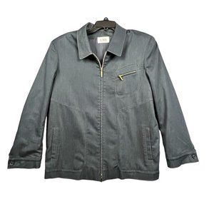 Jobis Women Full Zip Jacket Long Sleeve Three Front Pockets Charcoal Pre-Owned